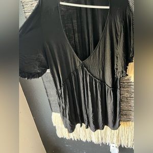 Impression Boutique black peplum top size 2x